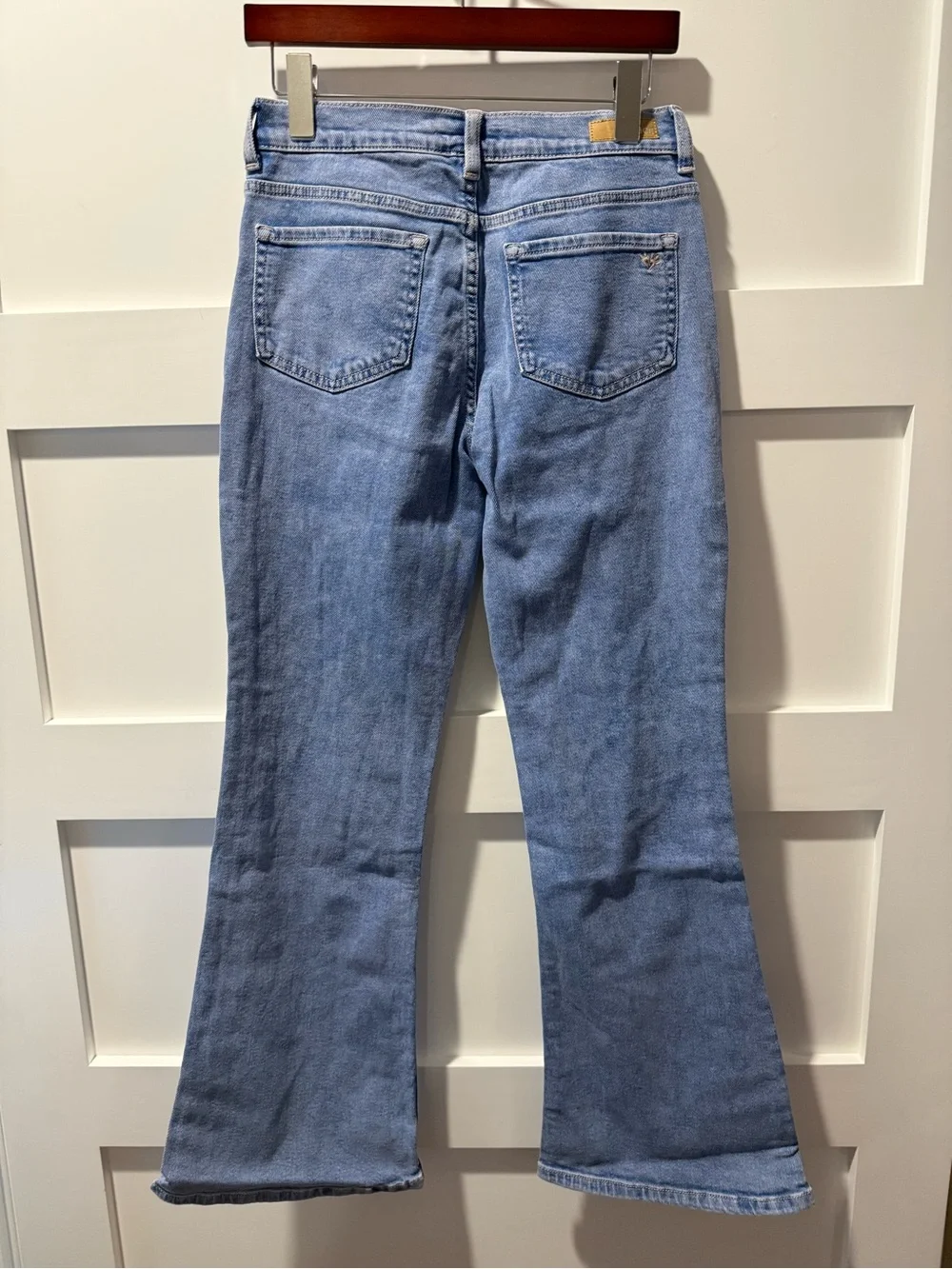 Justice Light Blue Flare Jeans with Distressed Knee